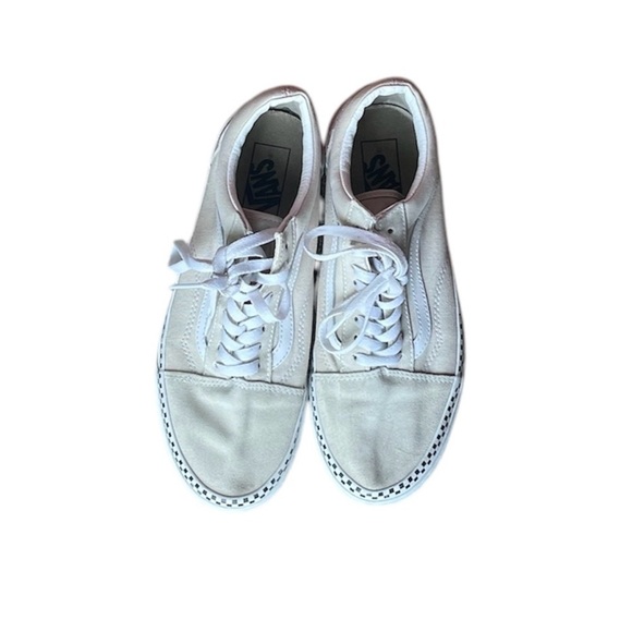 Vans Old Skool Checkered Foxing Turtledove Skate Shoes Mens 8 - Picture 2 of 10